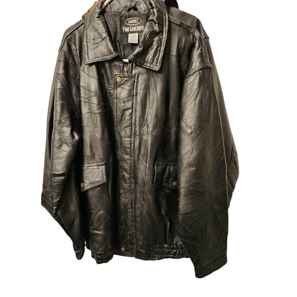 Le World Fine Leathers Leather Qualted Look Jacket XL - Picture 2 of 3